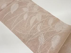 紗 草葉模様織出し本袋帯